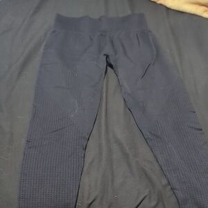 Black Textured Leggings